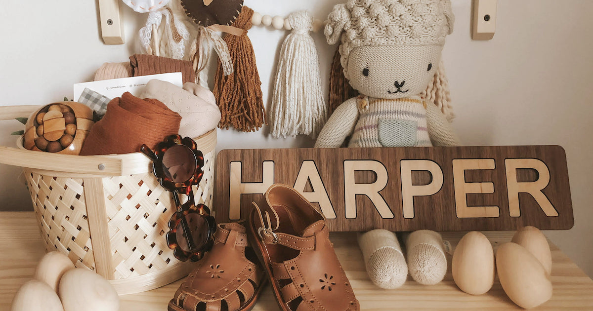 Spell Well Name Puzzle wooden toy educational game gift nursery decor keepsake @jessica_agnes Smiling Tree Toys