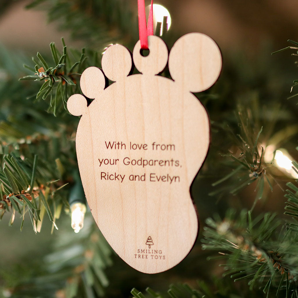 First Christmas wooden holiday ornament for baby