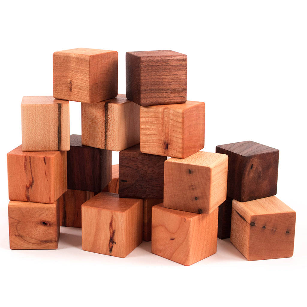 natural wooden blocks in three wood tones minimalist baby toy eco-friendly