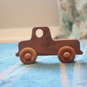 wooden toy car and trucks for kids