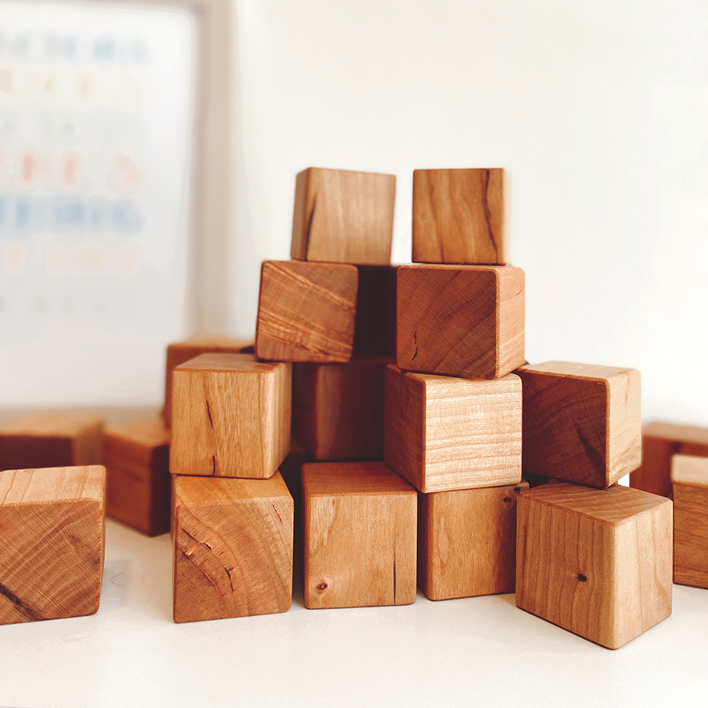natural wood block set newborn baby gift