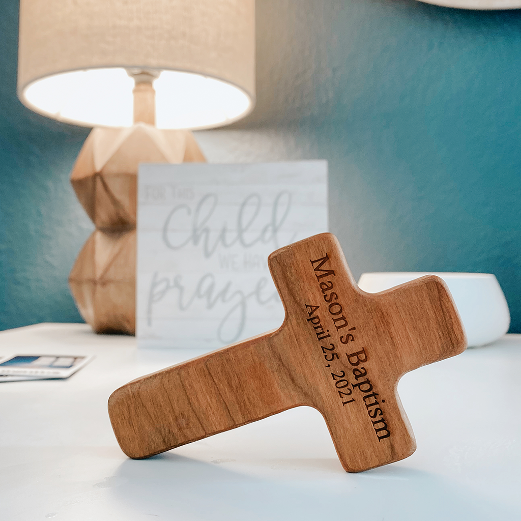 cross rattle wooden rattles for babies personalized baby baptism gift