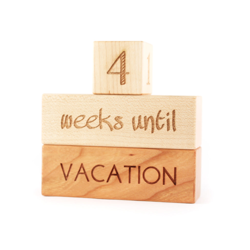 vacation countdown blocks wooden gift for kids