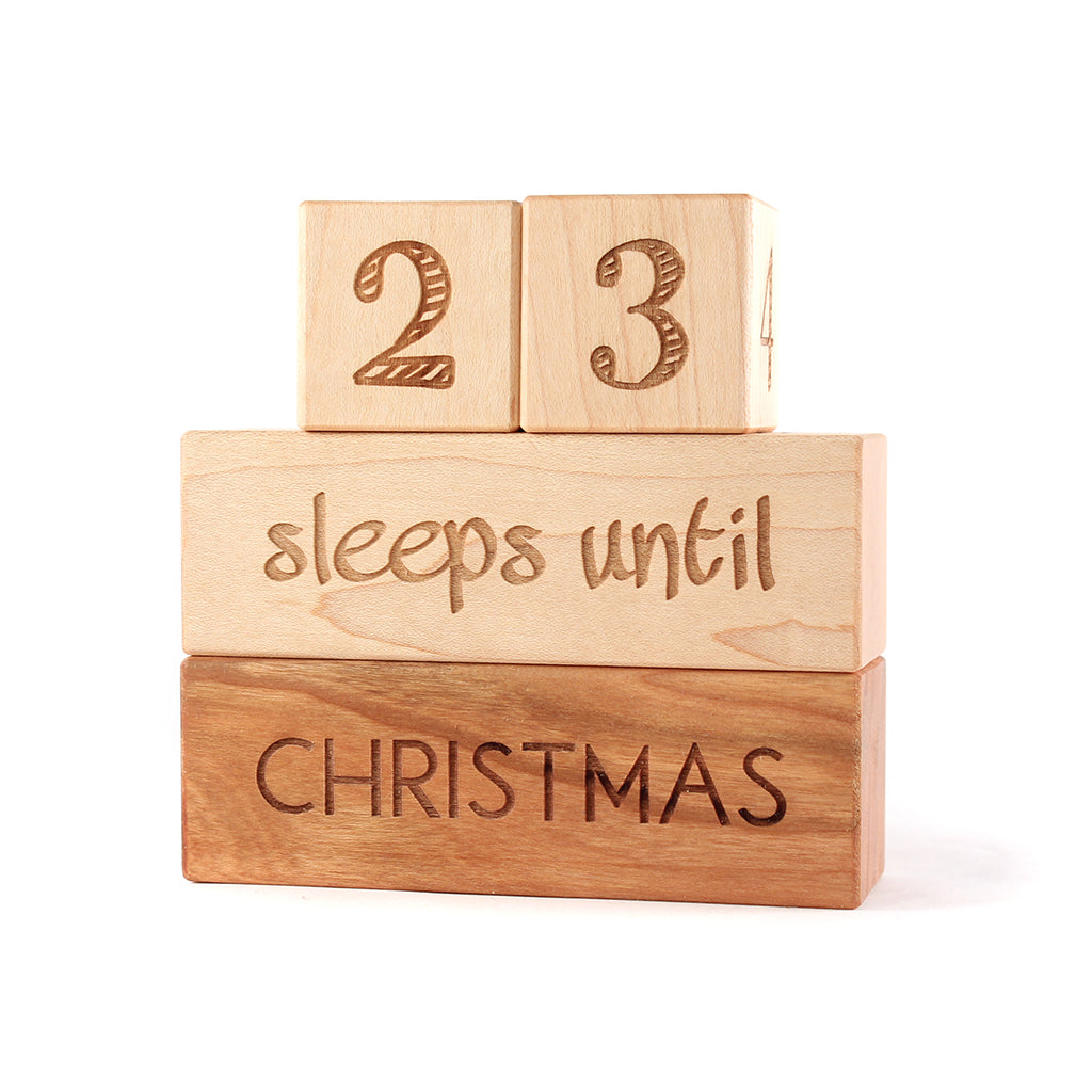christmas countdown blocks wooden gift for kids
