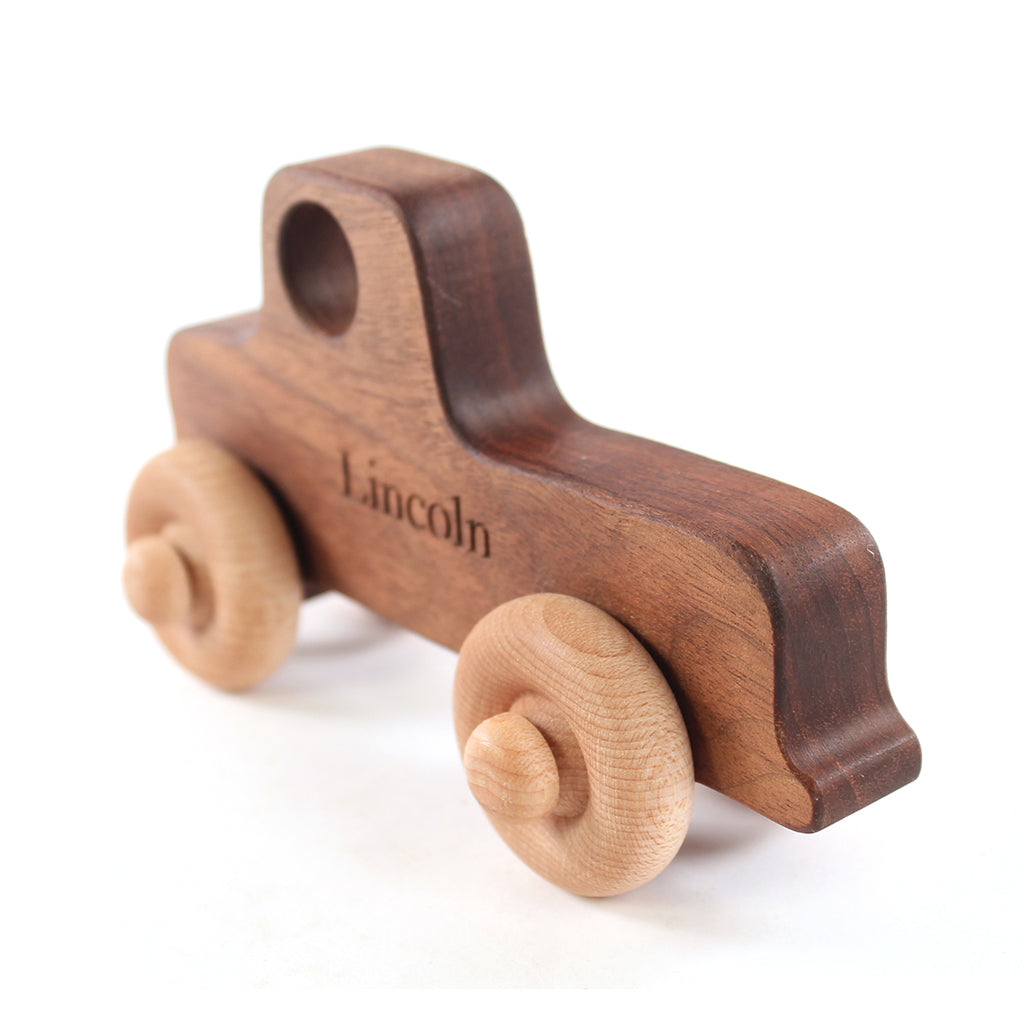 personalized wood toy trucks for toddlers and kids