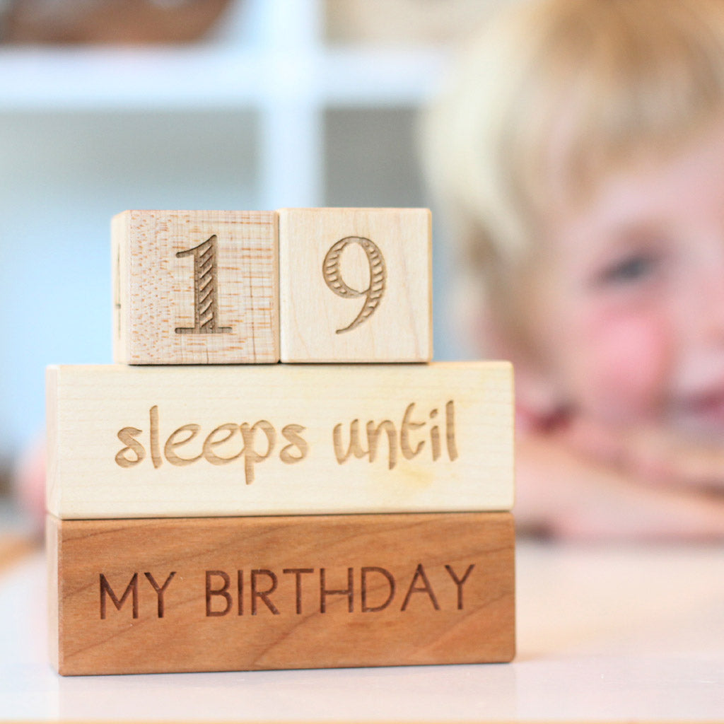 birthday countdown blocks wooden gift for kids