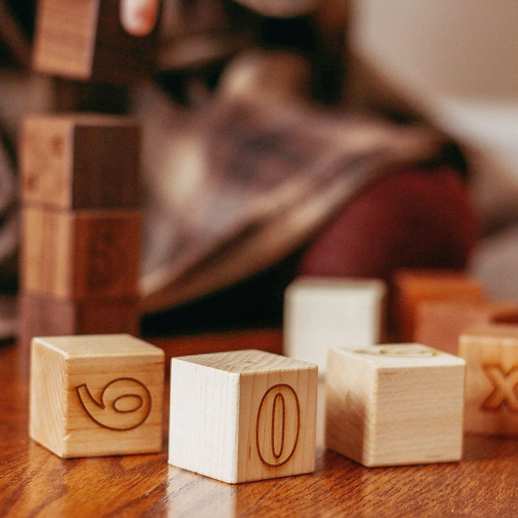 wooden number blocks set educational  toddler toys