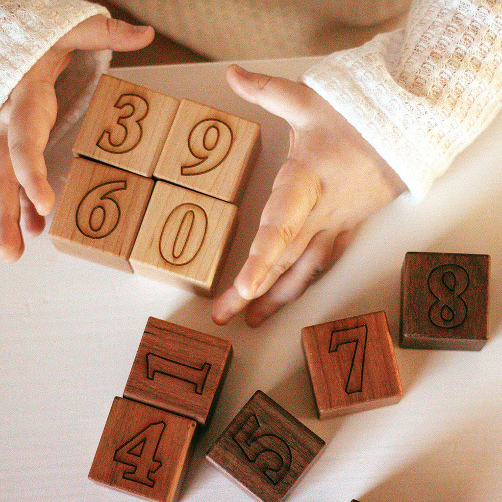 wooden number blocks set ecofriendly toddler toys
