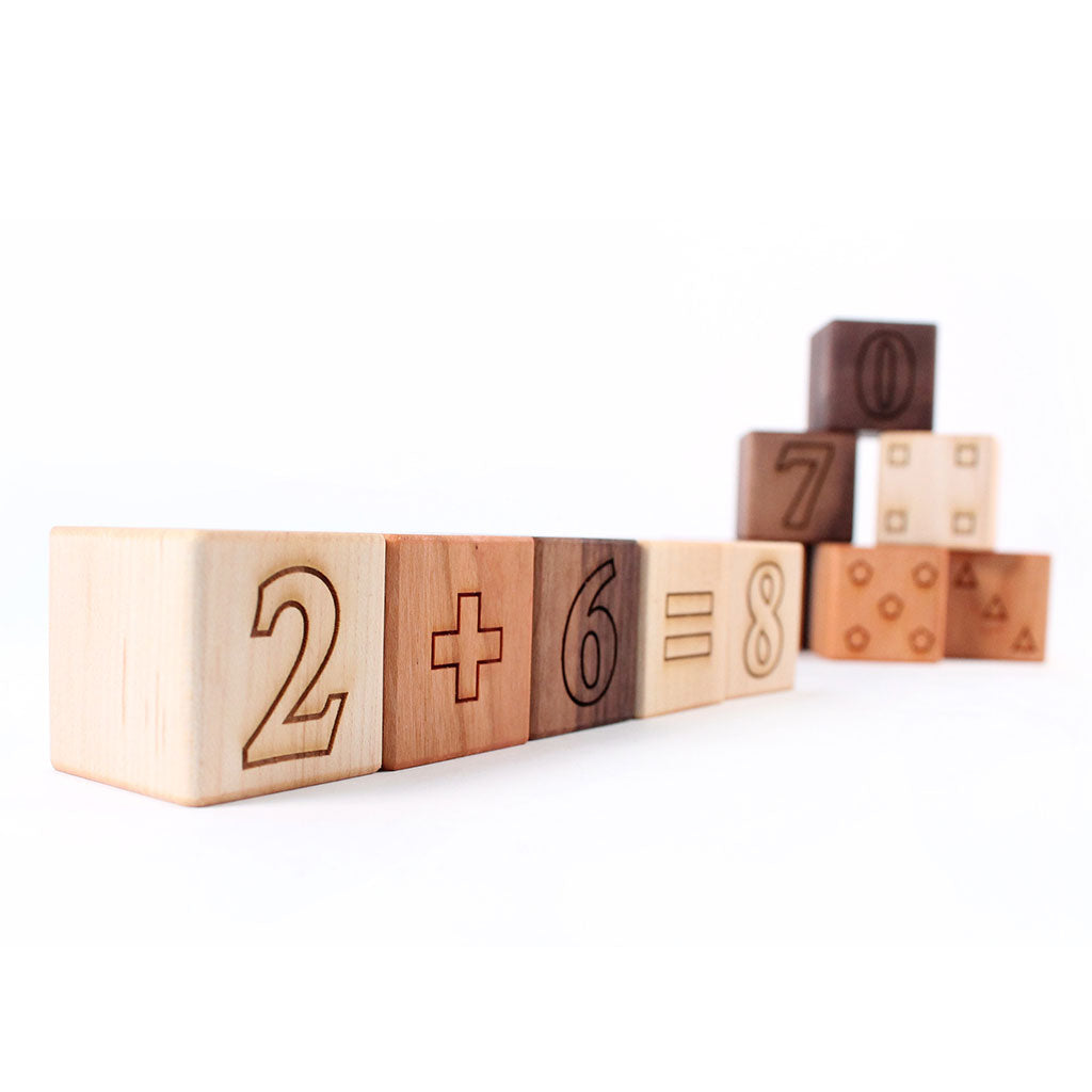 wooden math blocks educational number counting set for kids