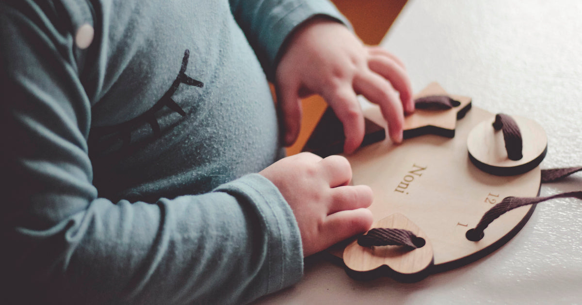 Lacing and Tracing Educational Toy fine motor skill development personalized gift for toddlers Smiling Tree Toys @carajmason