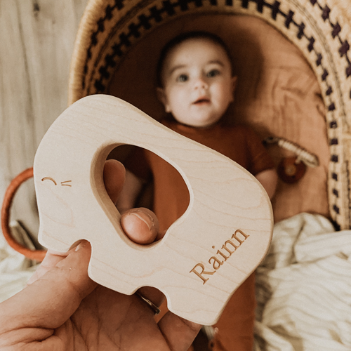 natural teething toys for baby personalized gift