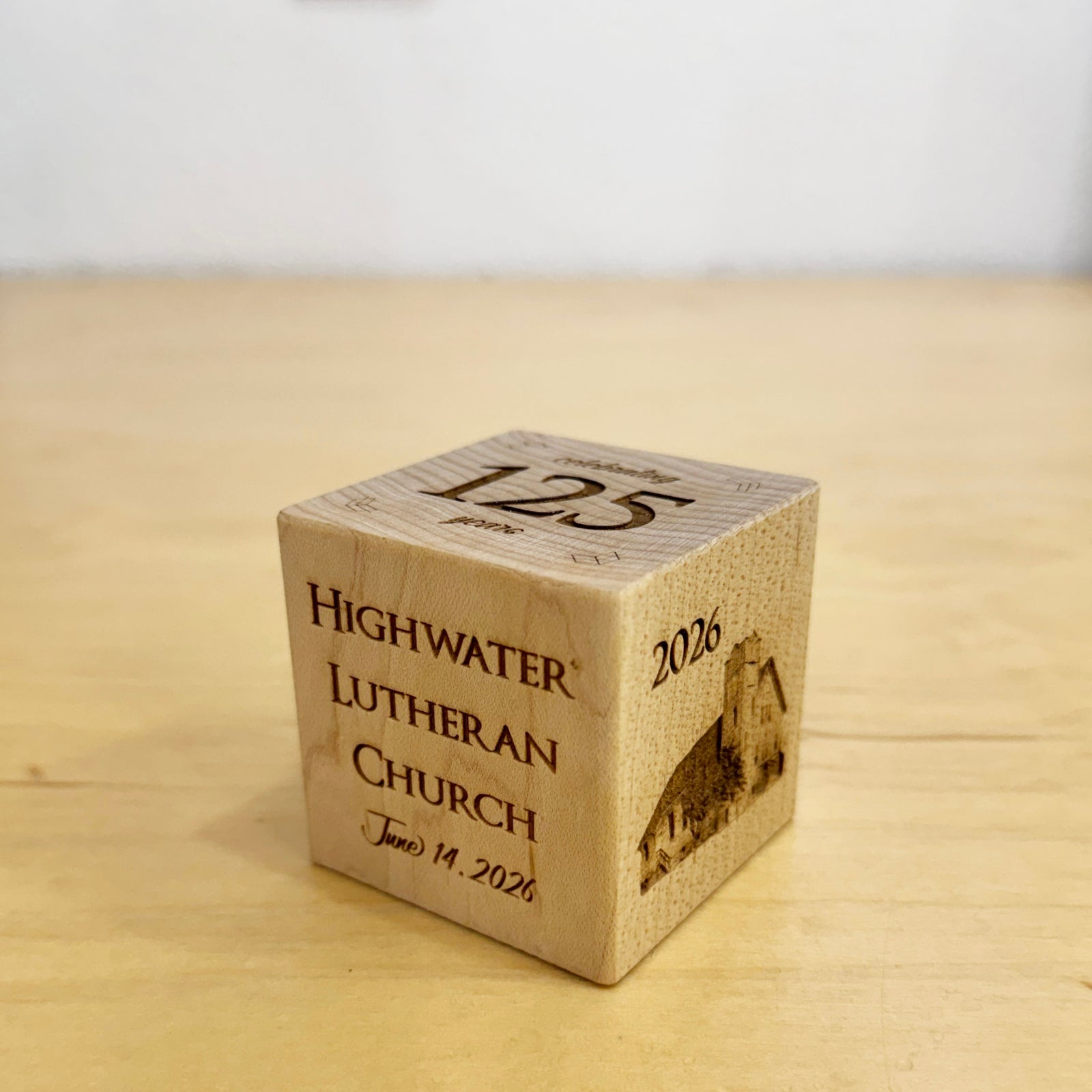 Wooden-Maple-Block-Highwater-Church-Engraving