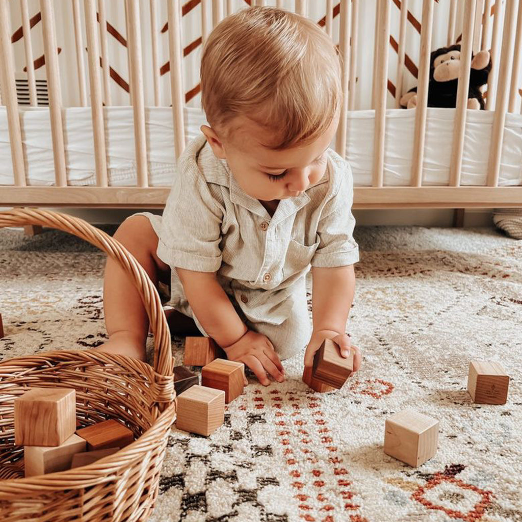 natural wooden blocks in three wood tones minimalist baby toys