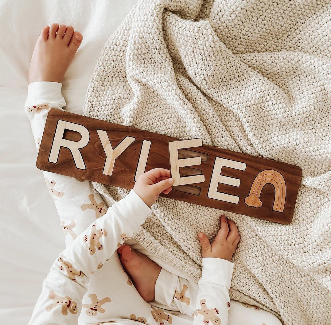 Spell Well Name Puzzle with shapes rainbow nursery decor educational toy Christmas gift idea Smiling Tree Toys.jpg