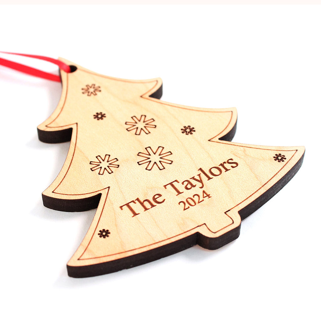 Personalized Christmas Tree Ornament Eco-Friendly Made in USA