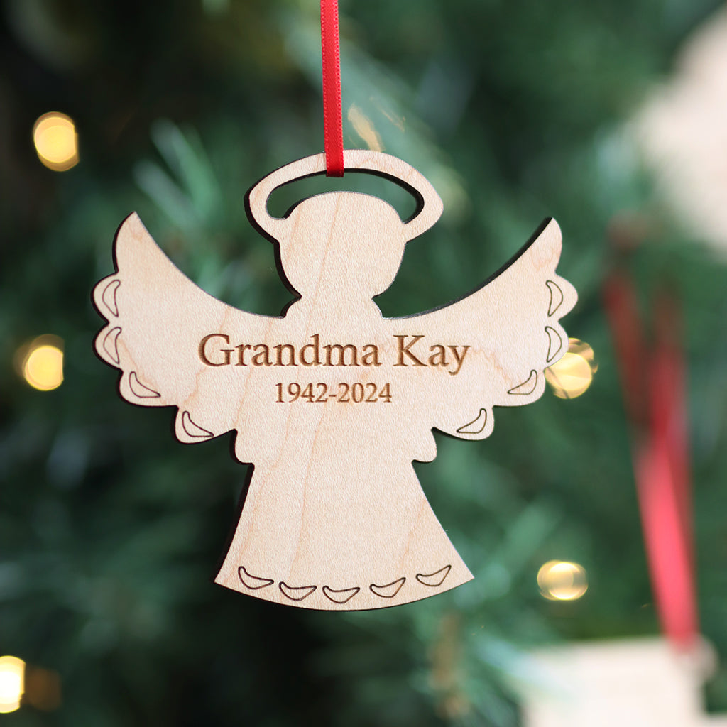 Angel personalized wooden christmas ornaments