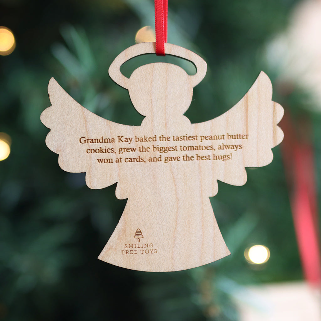 Angel personalized wooden christmas ornaments