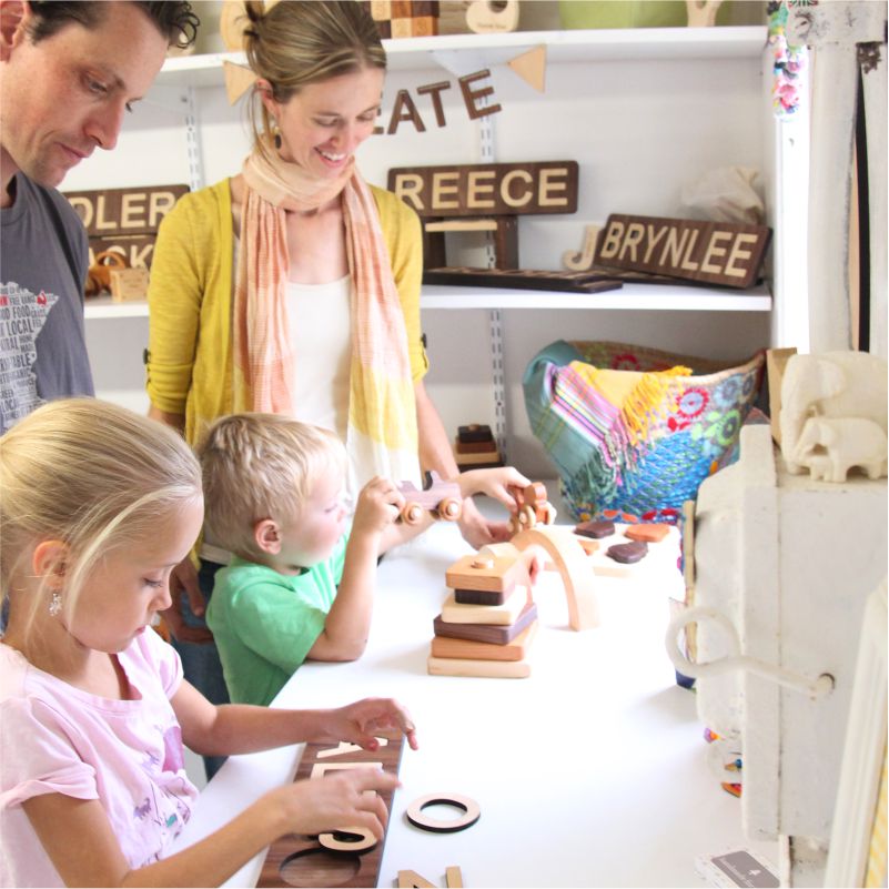 wooden name puzzles made in the usa Smiling Tree Toys