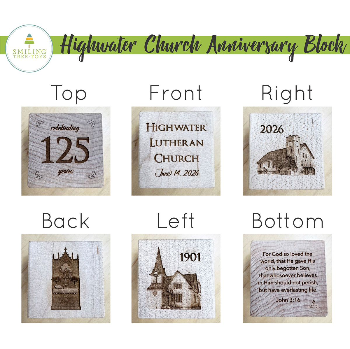 Highwater Church Anniversary Block (Custom Listing)