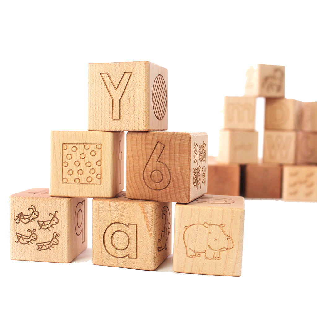 hand-drawn animal alphabet blocks global women's fund Smiling Tree Toys