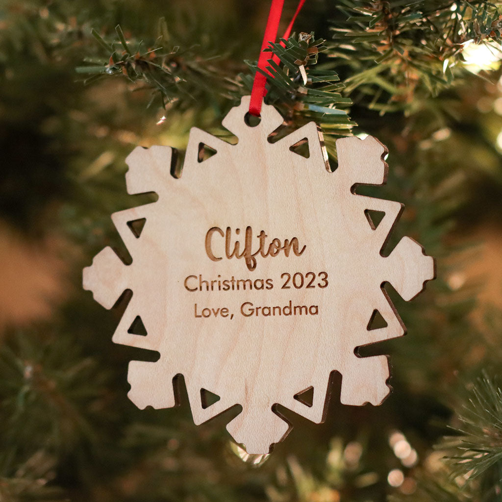 snowflake ornament stocking stuffer for kids personalized family christmas ornaments