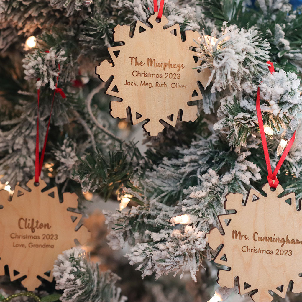 snowflake ornament stocking stuffer for kids personalized family christmas ornaments