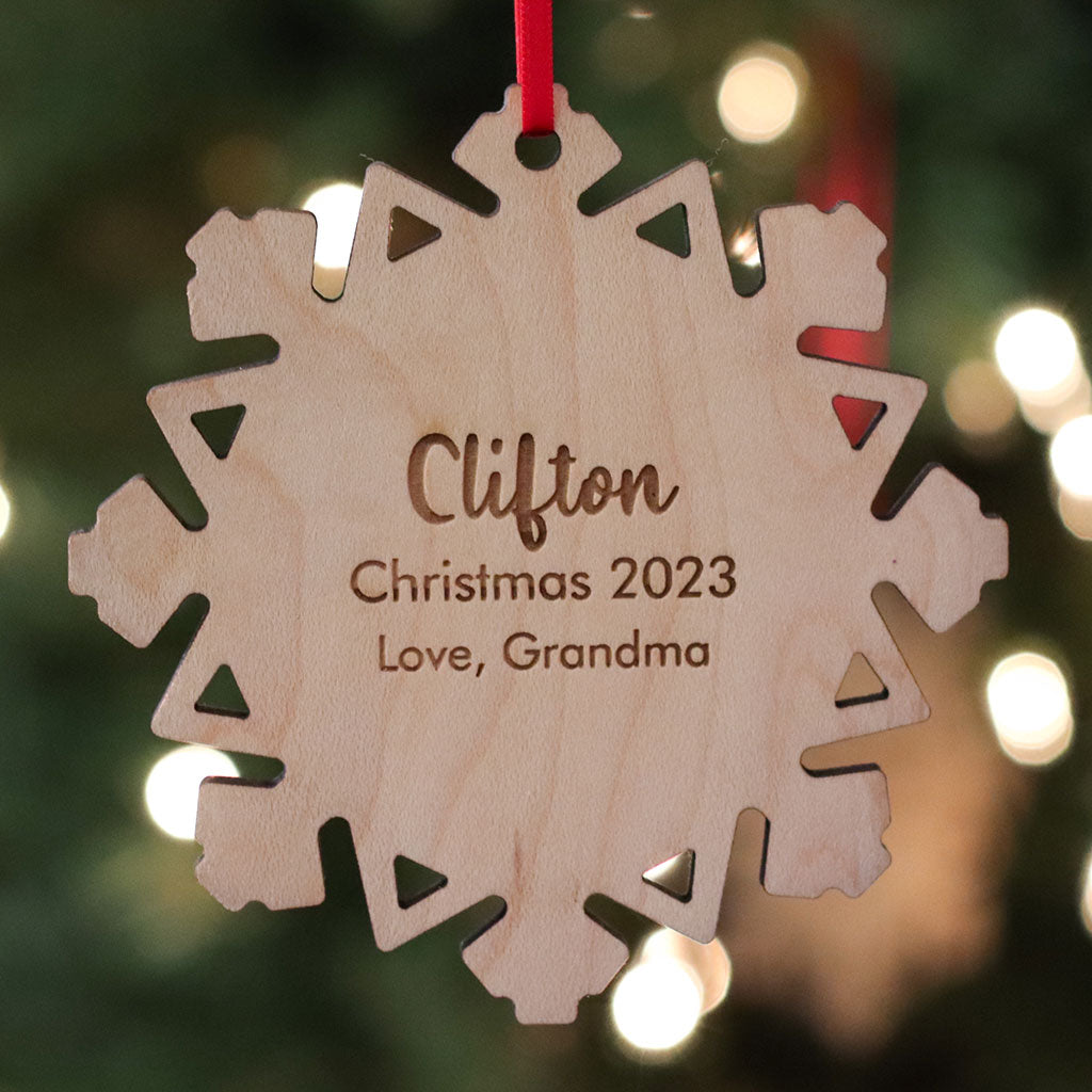 snowflake ornament stocking stuffer for kids personalized family christmas ornaments