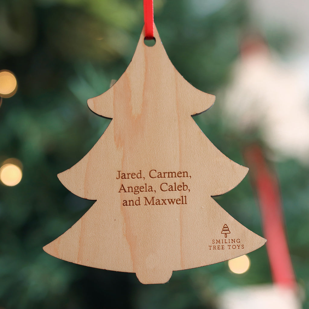 Christmas tree wooden personalized family christmas ornaments