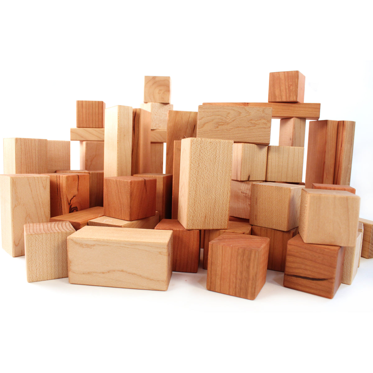 Wood Building Block Set for toddlers imagination play based learning toy sustainable made in the USA Smiling Tree Toys