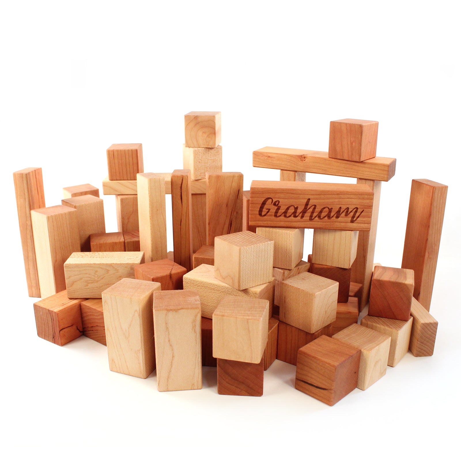 Wooden Building Block Set for toddlers creative play based learning toy Smiling Tree Toys