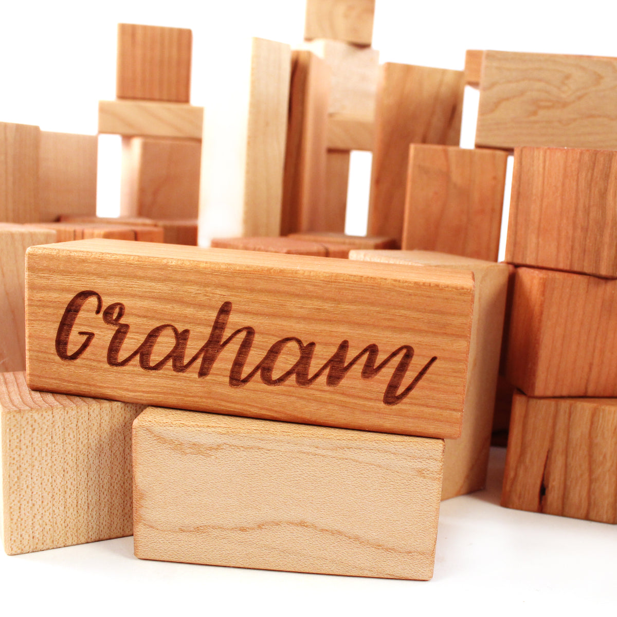 Wooden Building Block Set for toddlers montessori play based learning toy Smiling Tree Toys