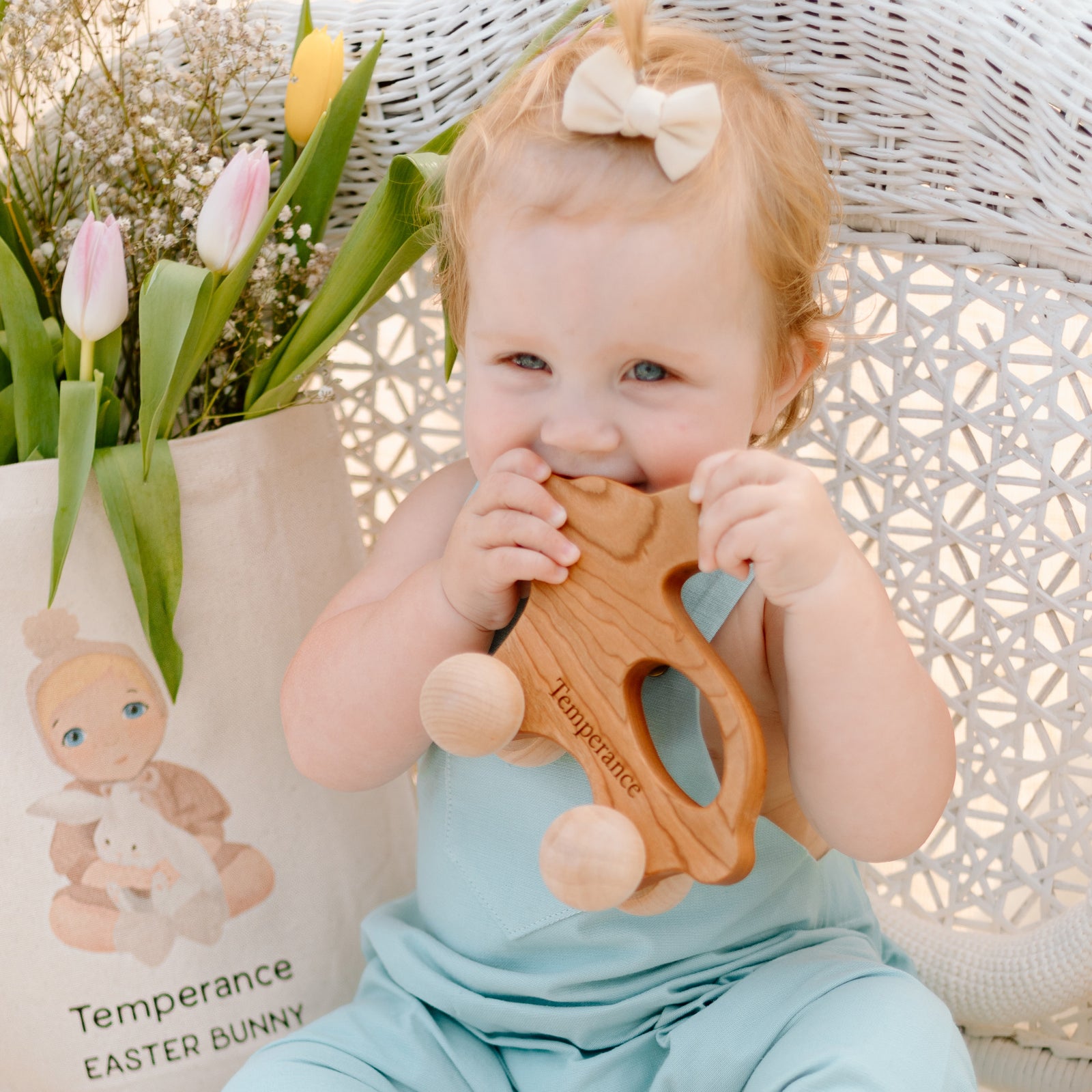 Easter Basket Gifts for Baby Personalized Bunny Push Toy Smiling Tree Toys