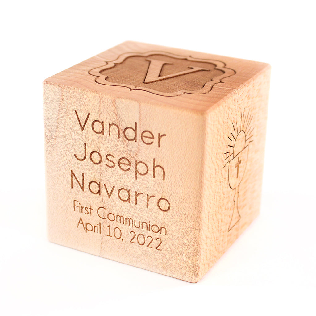 Wooden Keepsake First Communion Block Unique 1st Communion Gifts