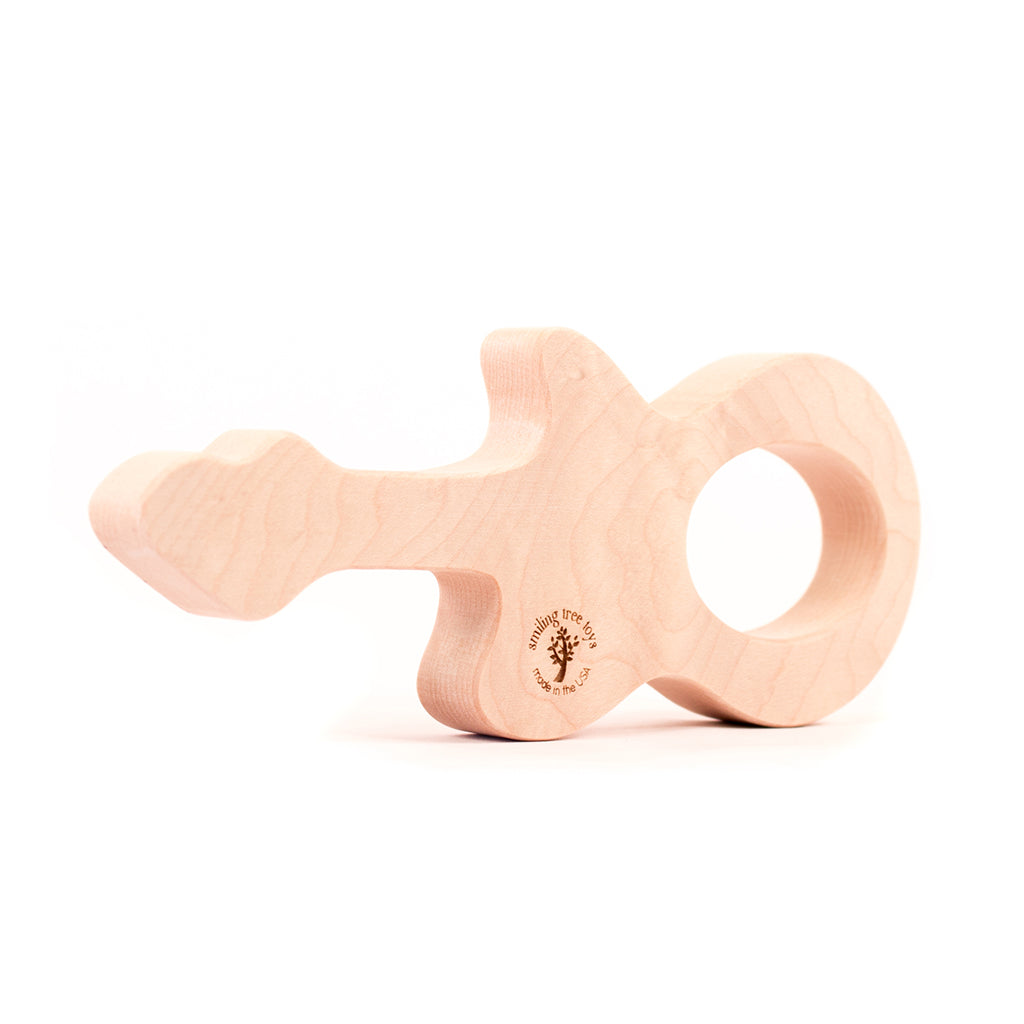 wood teether for baby natural teething pain relief music lover musician gift