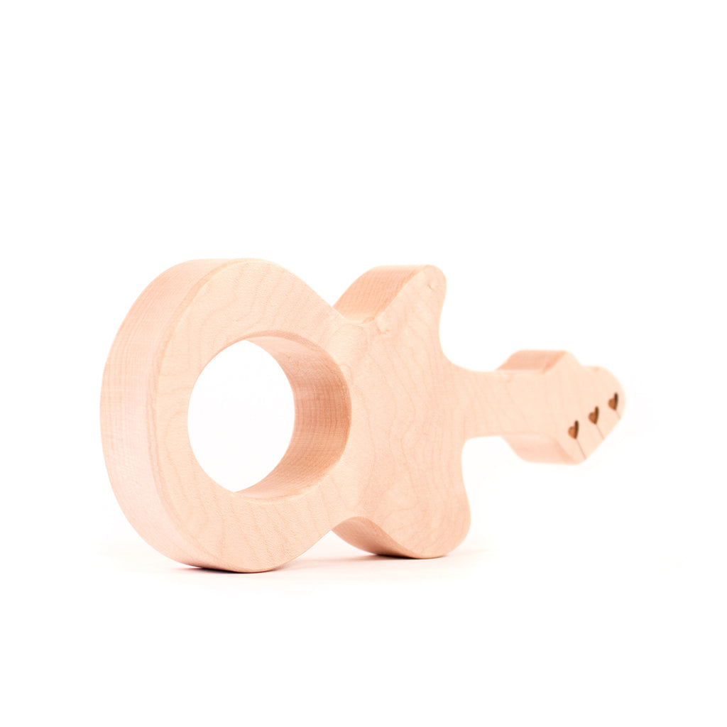 wood teether for baby natural teething pain relief music lover musician gift