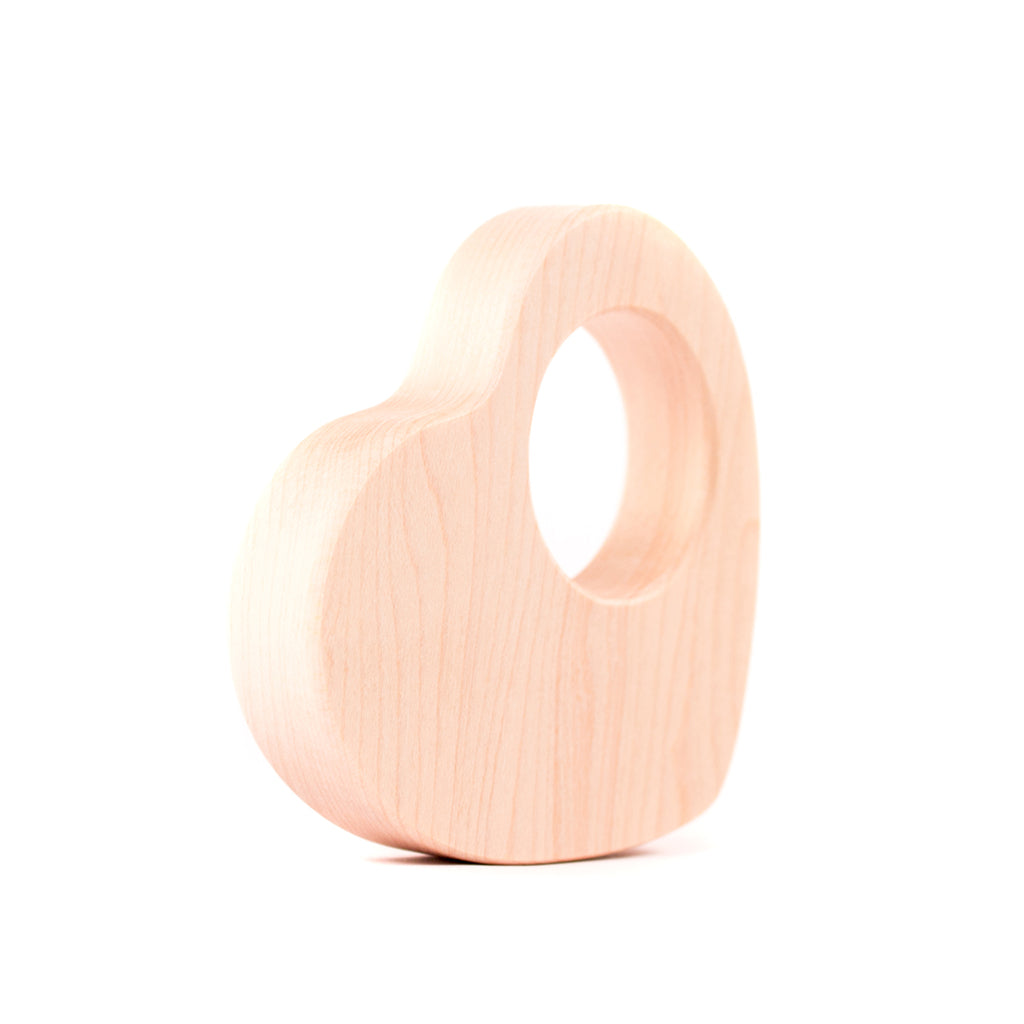 wood teether for baby natural teething pain relief baby's first valentine gift