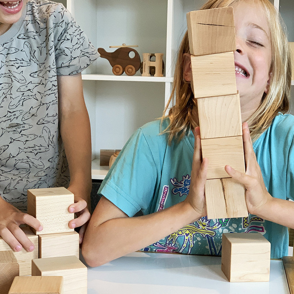 large wooden building blocks natural wood toys for kids
