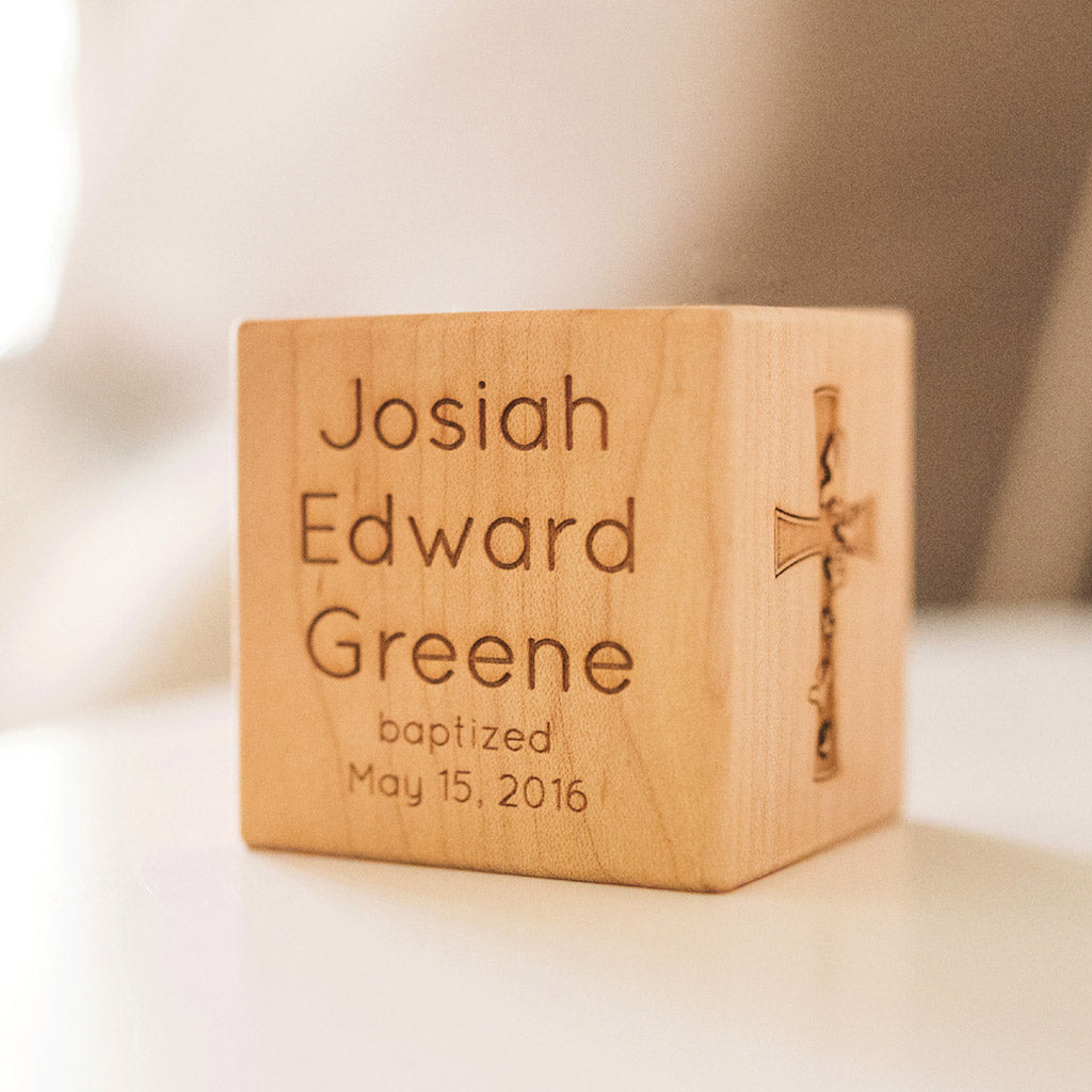 wood keepsake baptism block personalized baptism gift for baby christening
