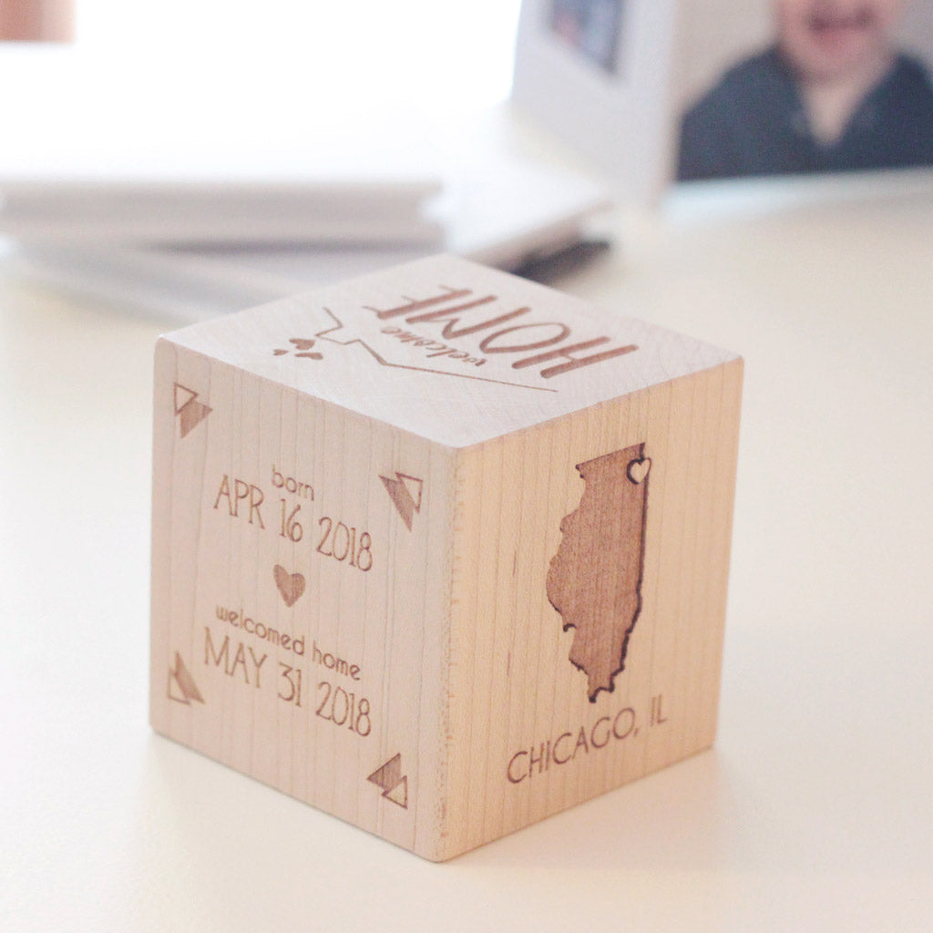 Personalised SOLID OAK Star Photo Cube Photo Frame Box | The Laser Boutique
