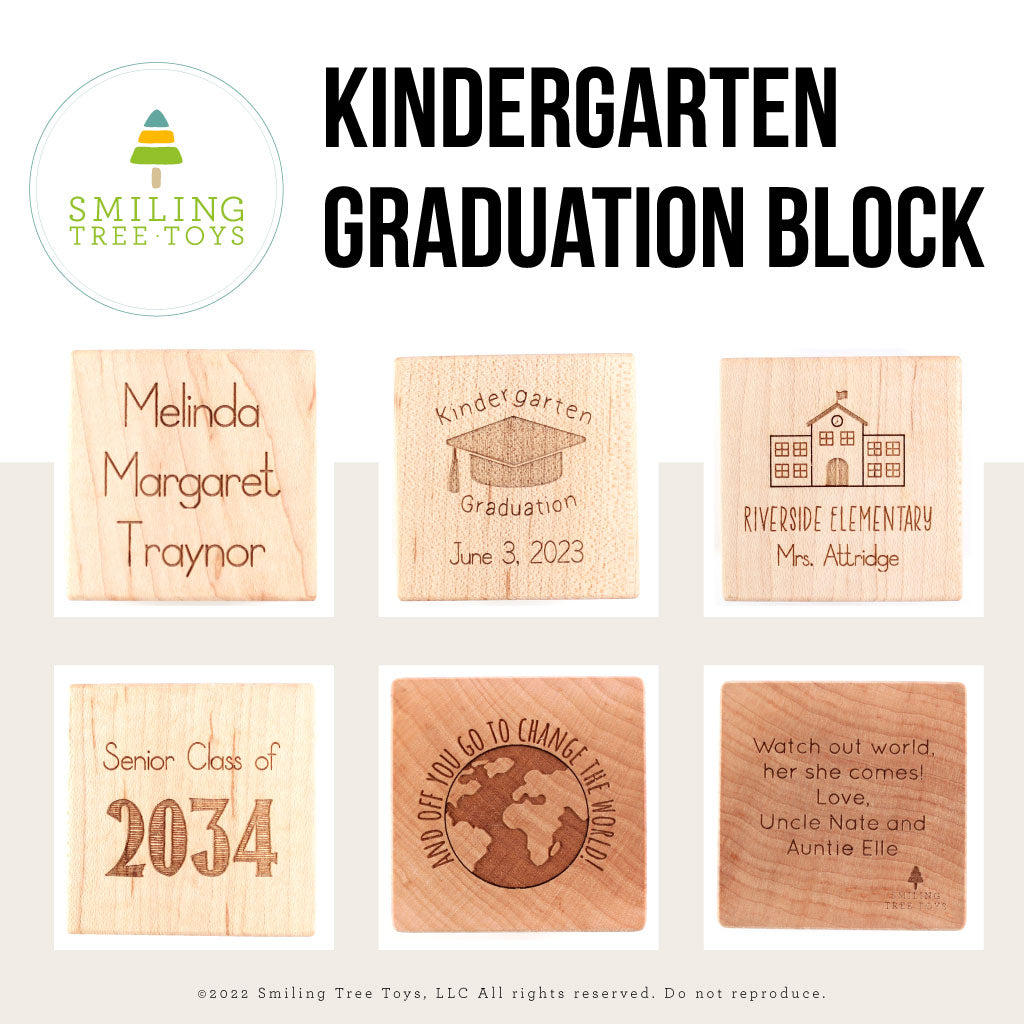 Kindergarten Graduation keepsake block engraved wooden block kindergarten graduation gift