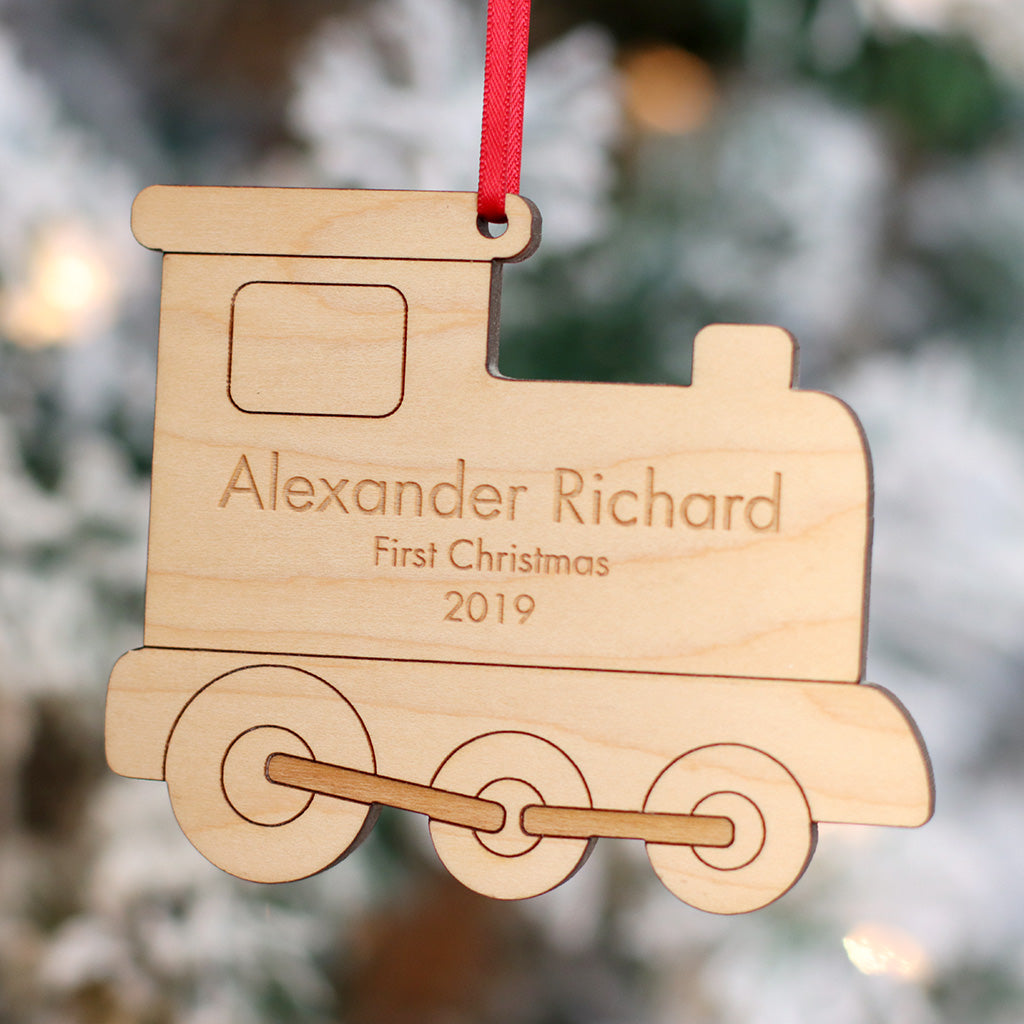 train ornament gift for kids personalized wooden christmas ornaments