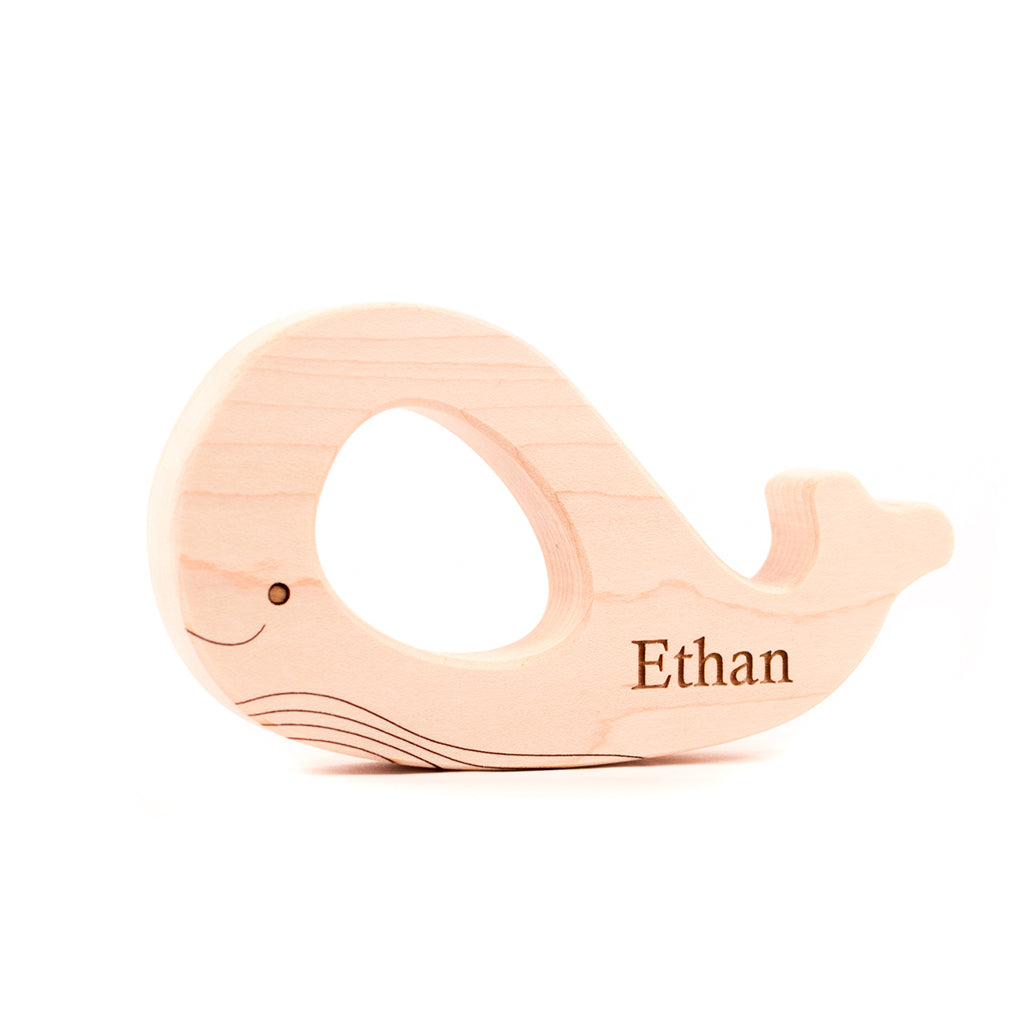 whale wood teethers for baby unique baby gift
