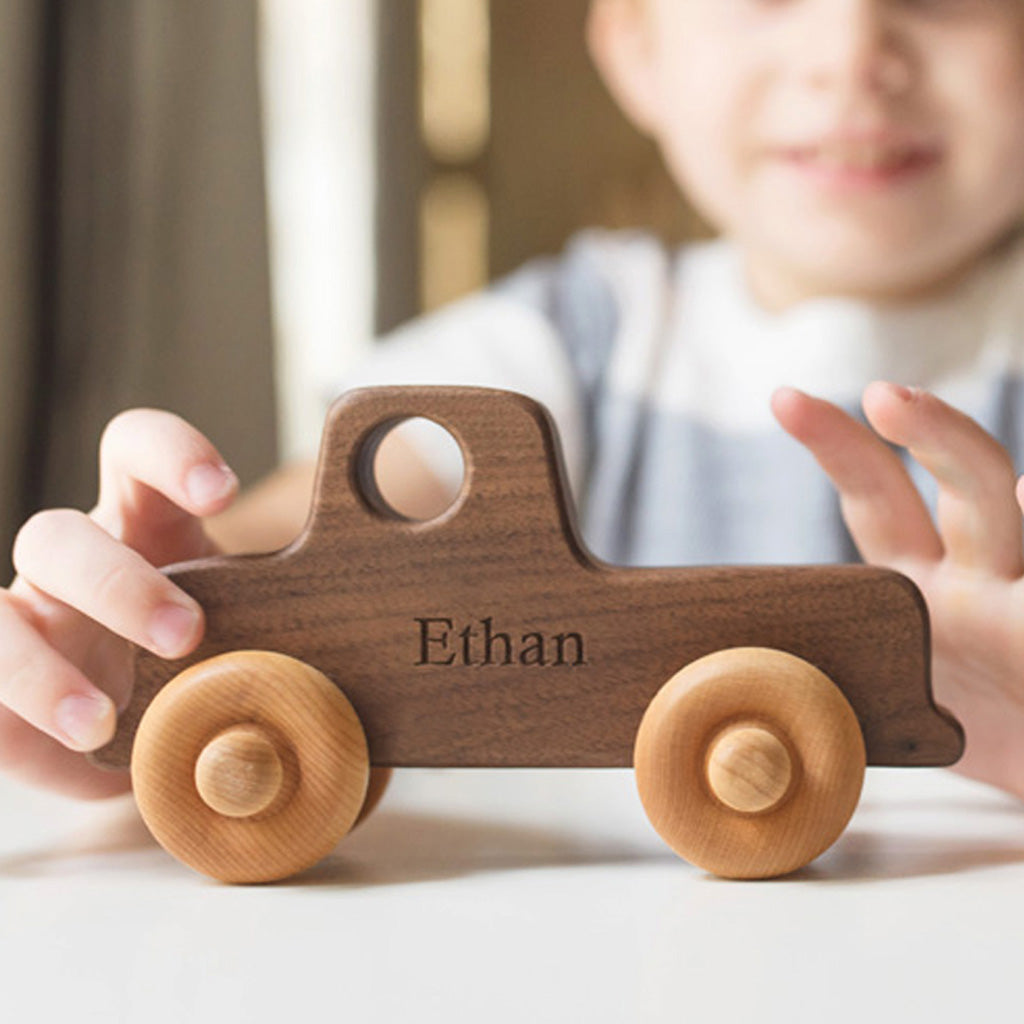 wooden toy trucks for kids boys and girls