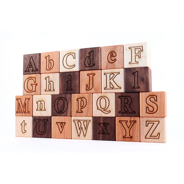 26-Piece Wooden Alphabet Blocks Set
