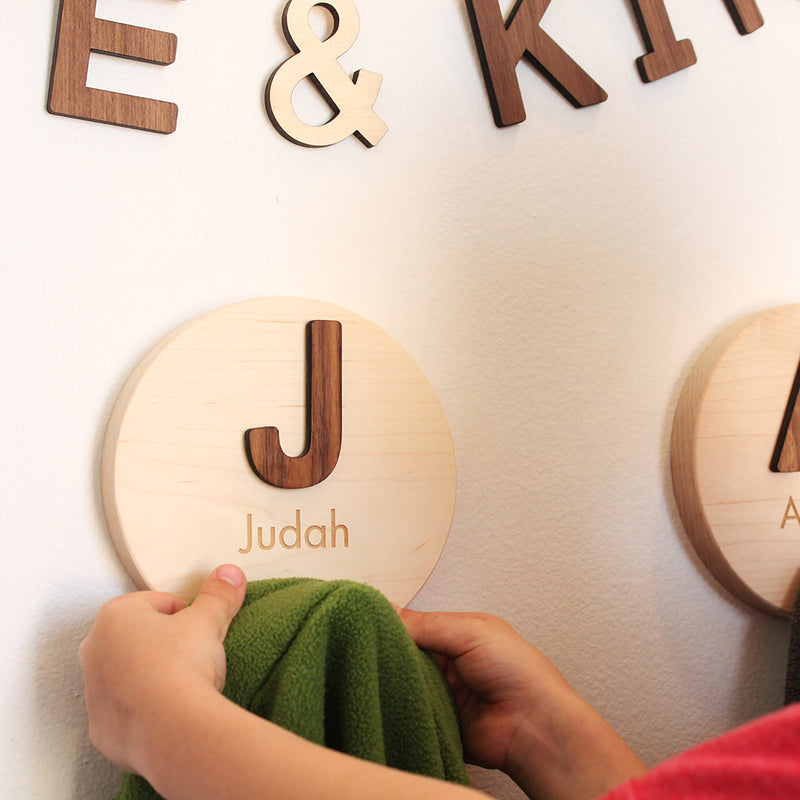 personalized wooden coat hooks Smiling Tree Toys