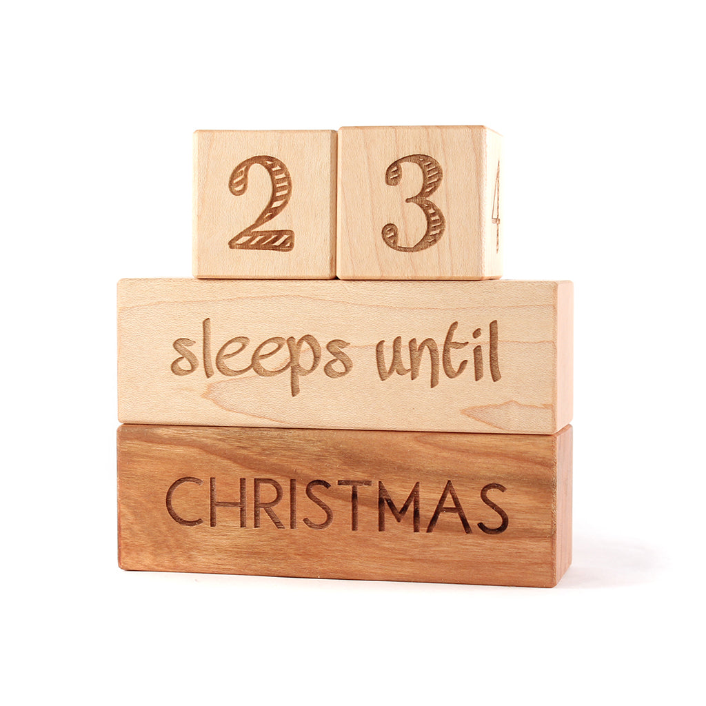 Countdown Ice Blocks Wooden Christmas Countdown Blocks - Smiling Tree
