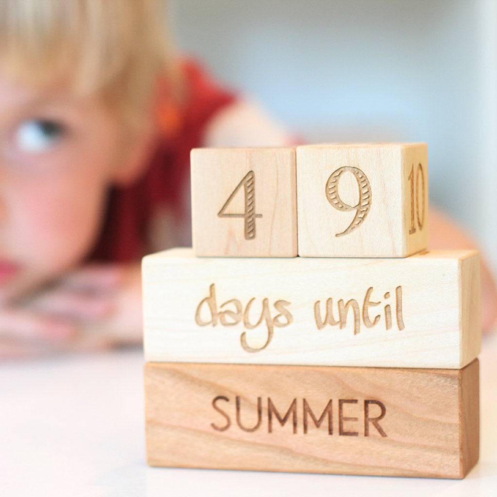 summer vacation countdown blocks wooden gift for kids