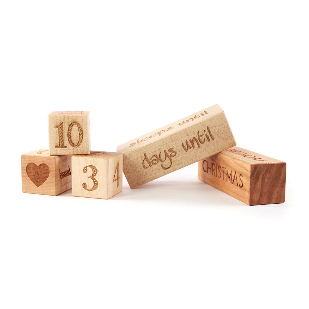 birthday christmas vacation countdown blocks wooden gift for kids