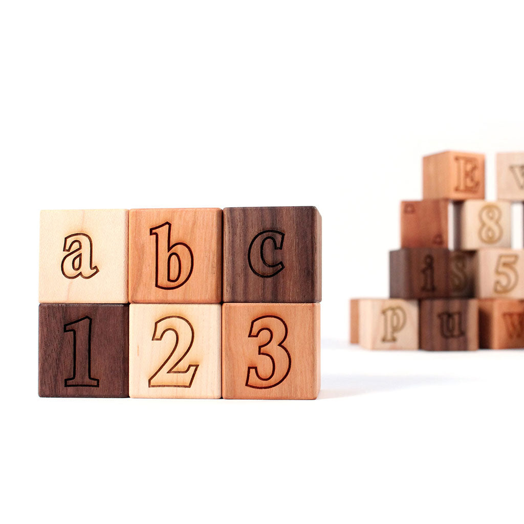 wooden alphabet blocks number set new baby gift