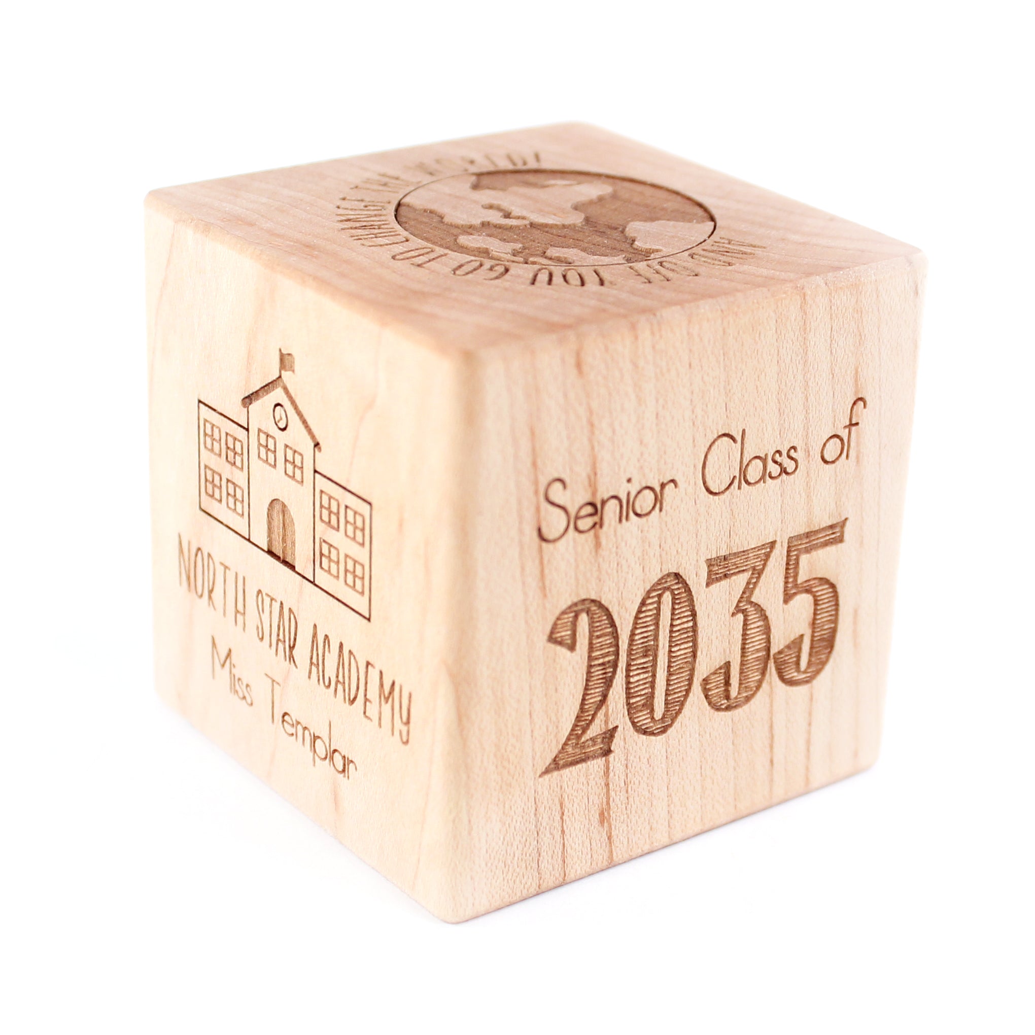 Kindergarten Graduation Gift Block - Smiling Tree